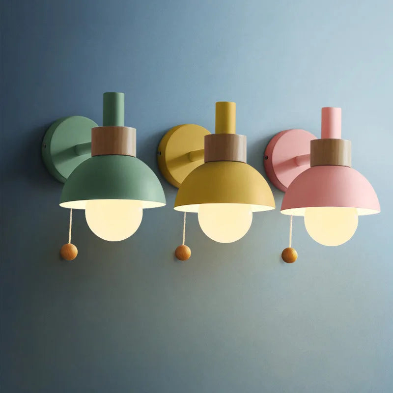 Afralia™ Nordic Macaron Children's LED Wall Lamp for Home Indoor Lighting