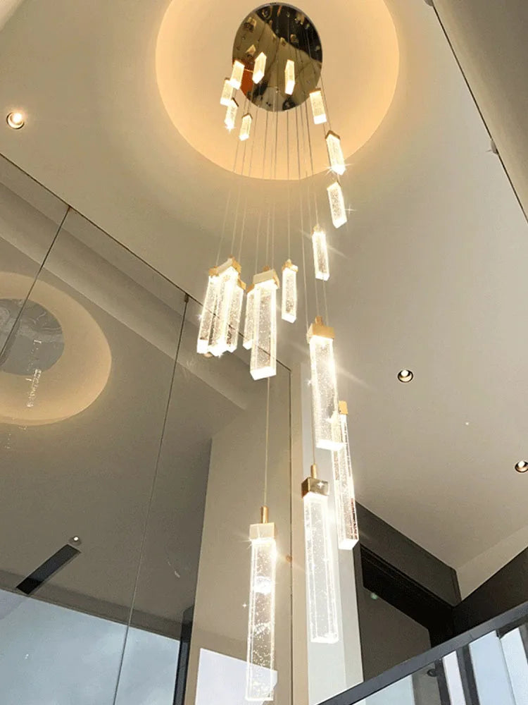 Afralia™ Crystal Ceiling Chandelier: Modern Nordic Design, Long Staircase Pendant Lamp