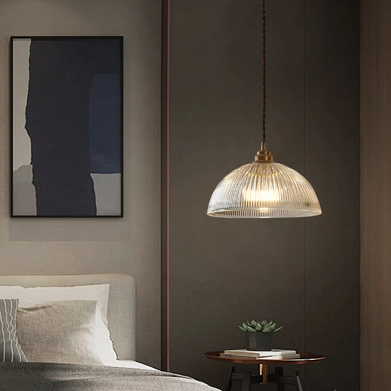 Afralia™ Copper Glass Pendant Light Chandelier for Elegant Home Decor Lighting