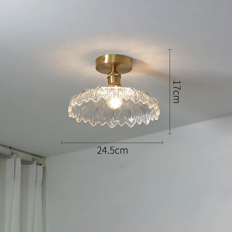 Afralia™ Glass Ceiling Lamp for Bedroom Porch Entryway Hallway Interior Decor