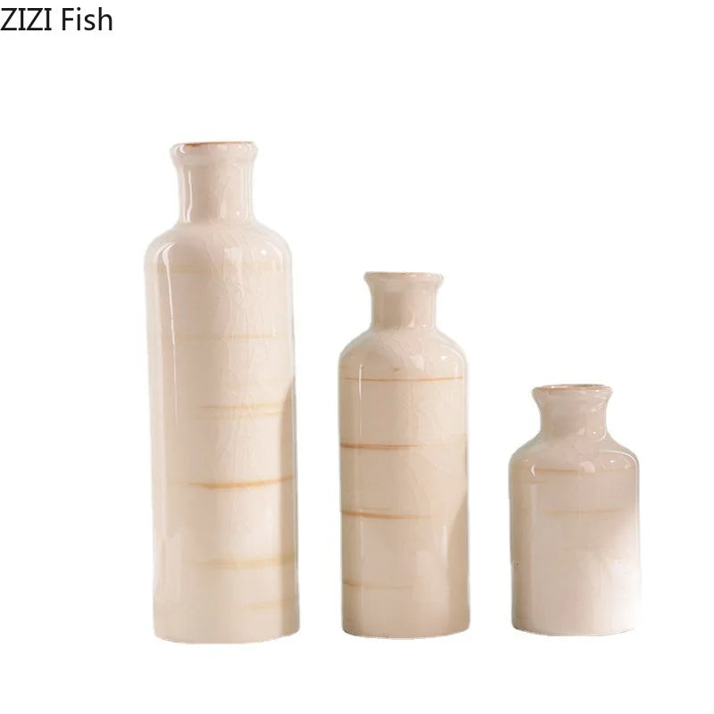 Afralia™ Minimalist Ceramic Vase Set for Desk & Room Decor