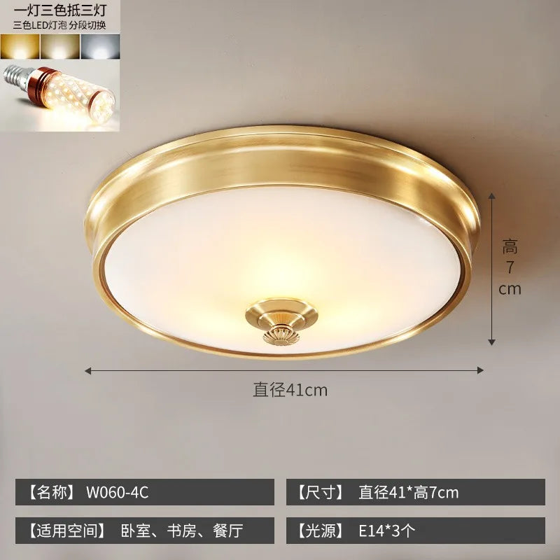 Afralia™ Gold Lustre Copper Ceiling Lamp LED E14 Minimalist Modern Light Fixtures