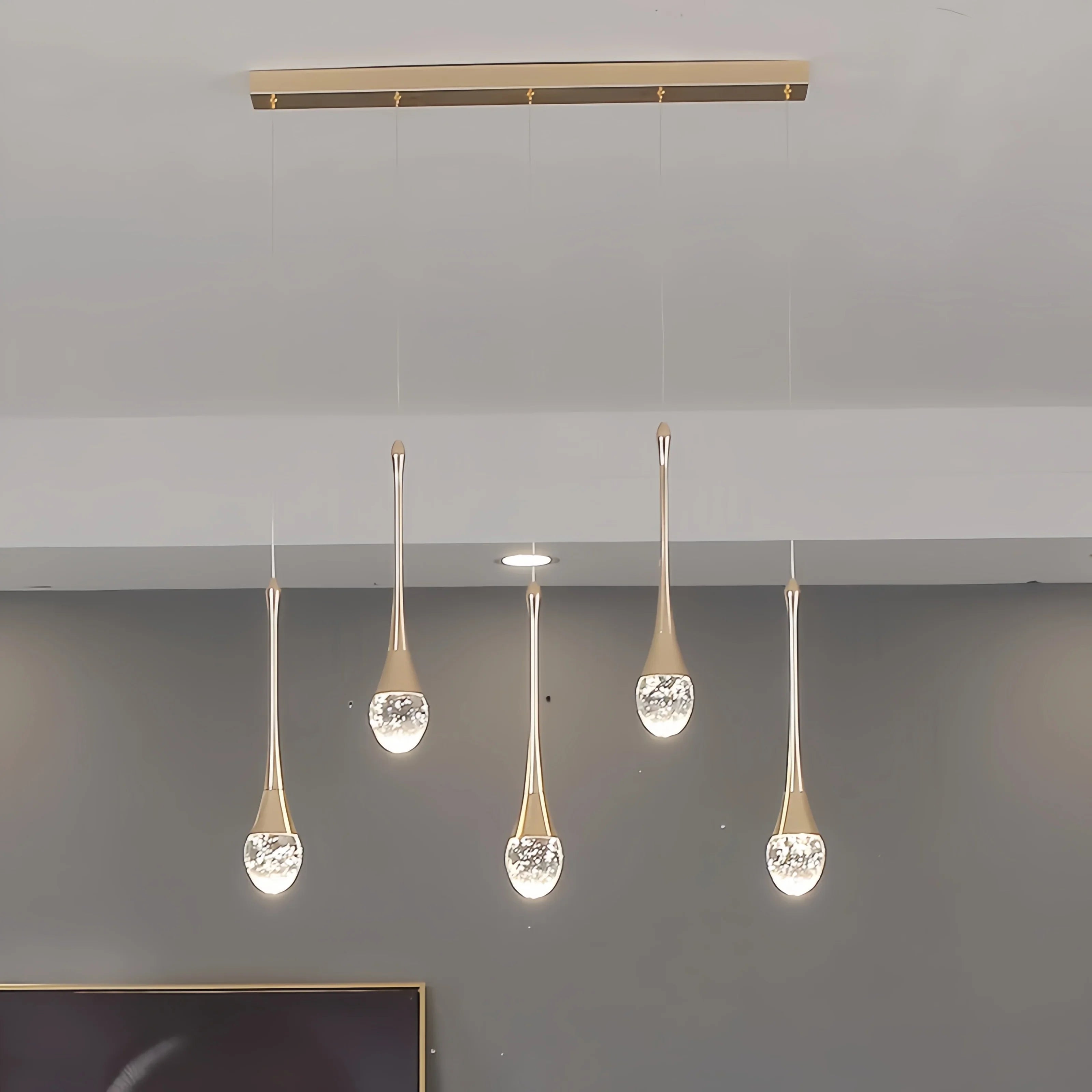 Afralia™ Golden Black Crystal Chandelier for Dining Room, Bedroom, and Living Room