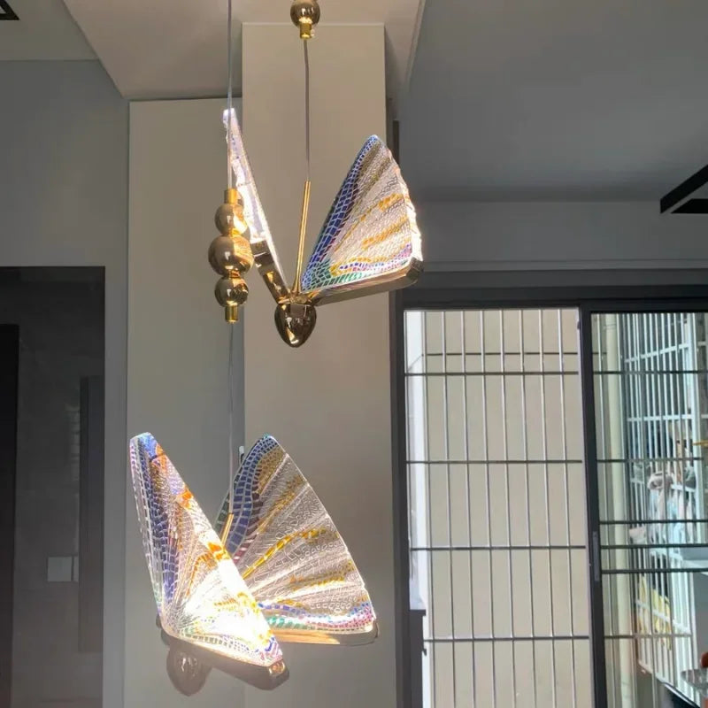 Afralia™ Crystal Butterfly Pendant Lamp for Bedroom and Kitchen Lighting