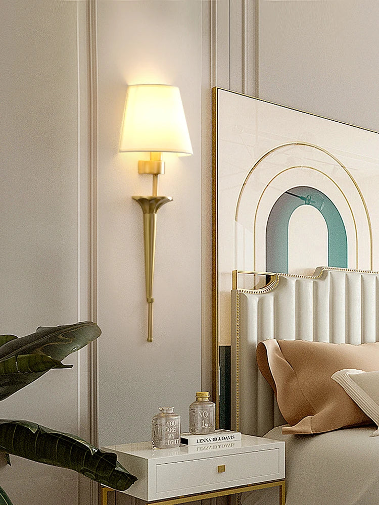 Afralia™ Copper Wall Lamp: Bedroom Living Room LED Light Classic Home Decor