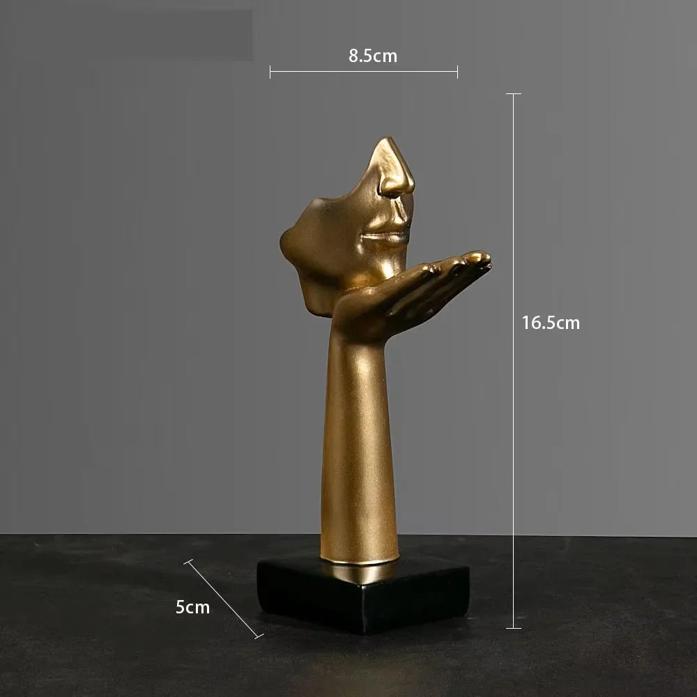 Afralia™ Resin Abstract Mask Statues Mini Figurines for Home Office Decor