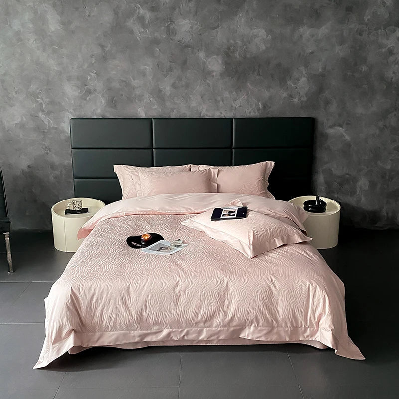 Afralia™ Satin Jacquard Bedding Set, Luxury Purple Flowers, Duvet Cover, Bed Sheet