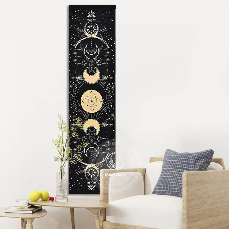 Bohemian Moon Phase Wall Hanging Tapestry by Afralia™ - Chic Home Decor