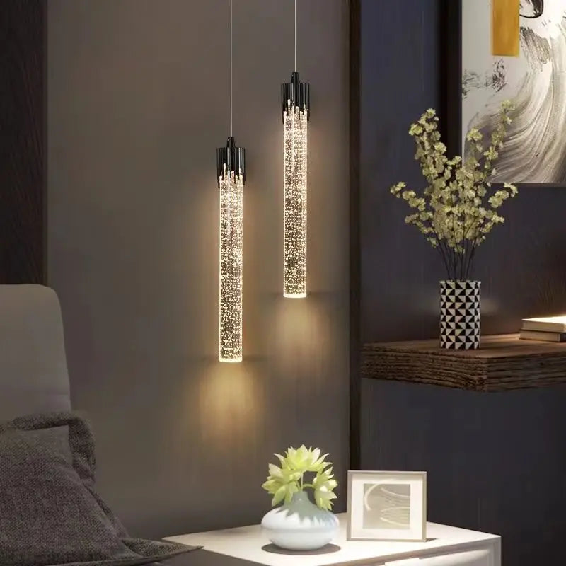 Afralia™ Bubbles Crystal Pendant Light: Nordic Modern Hanging Lamp for Bedroom & Living Room