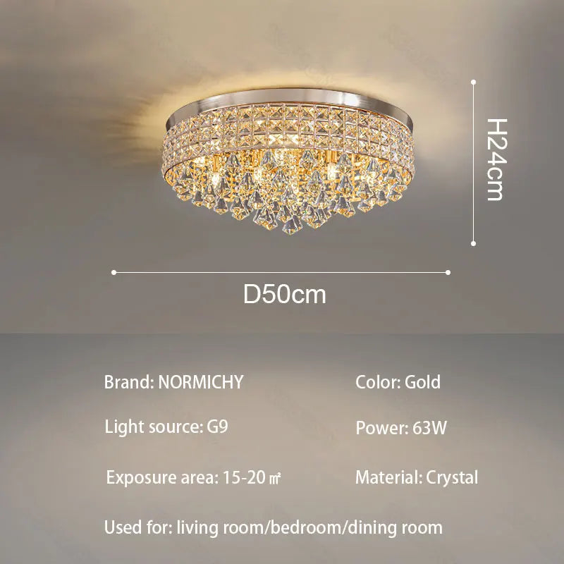 Afralia™ Modern Drum Crystal Chandelier Light Fixture for Home Décor