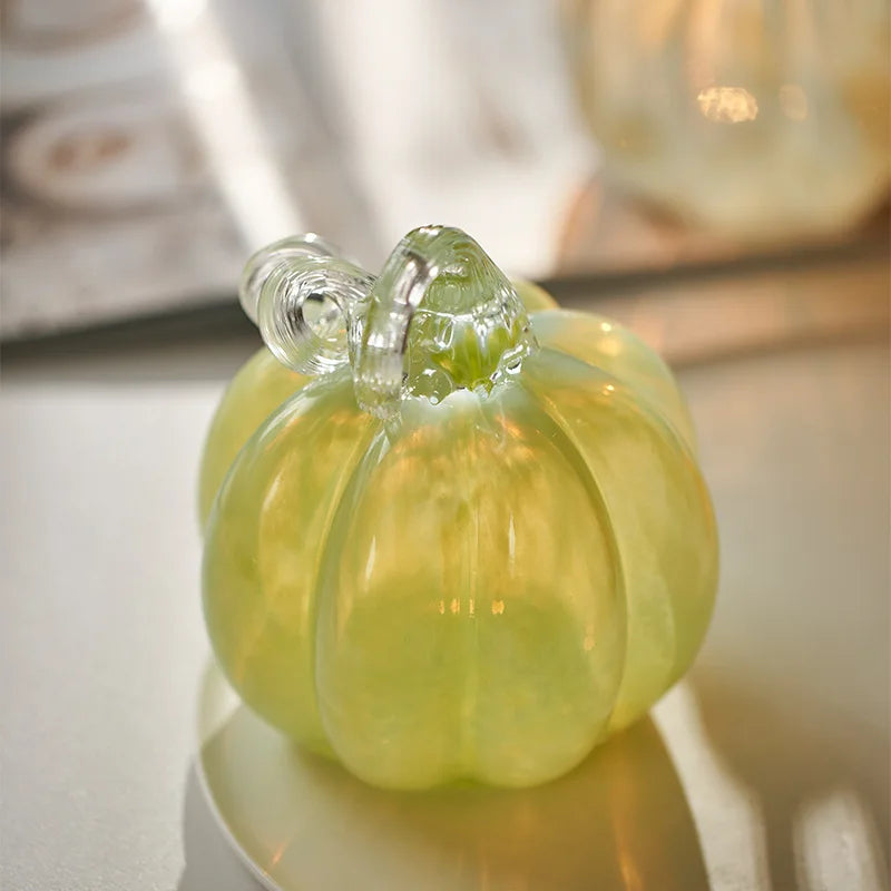 Afralia™ Gradient Glass Pumpkin Decorative Figurine for Home Decoration