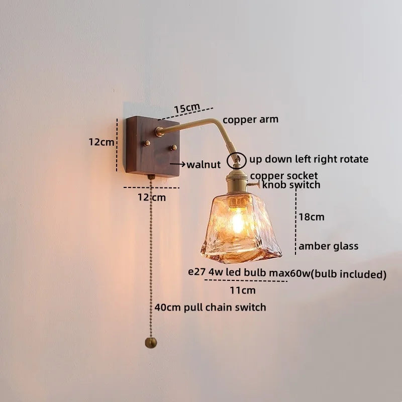 Afralia™ Ceramic LED Wall Sconce Pull Chain Switch Mirror Light Fixtures