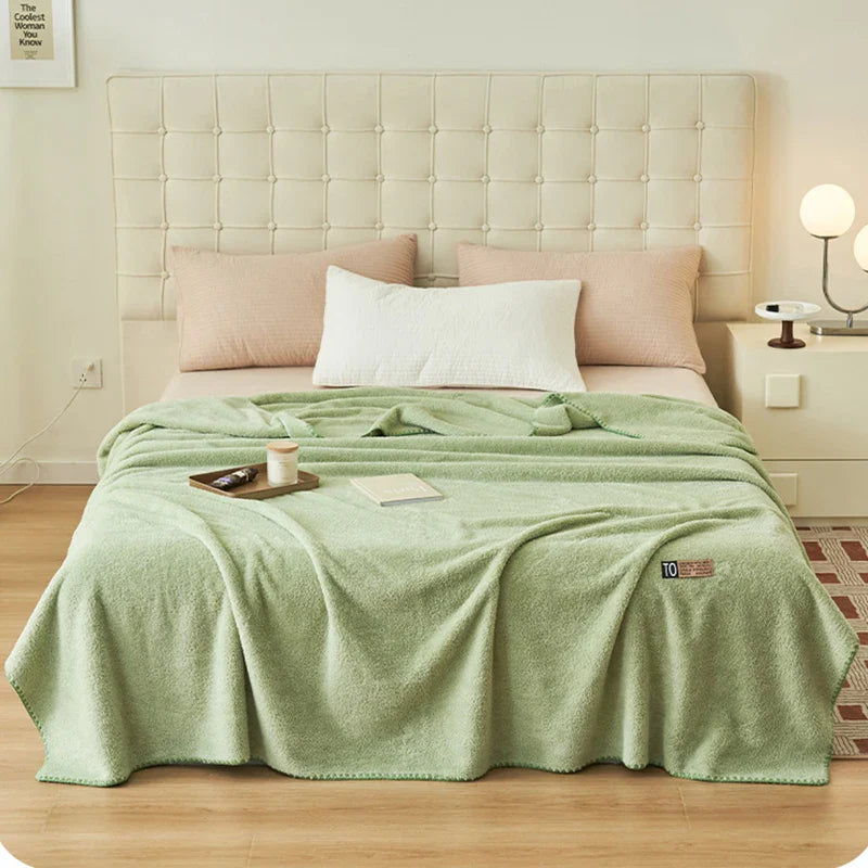 Afralia™ Cloud Comforter: Plush Double-sided Office Nap Blanket, High-end Solid Color Velvet Blanket