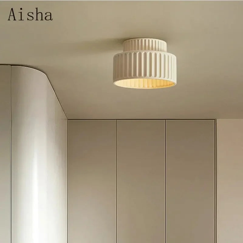 Afralia™ Wabi-sabi Cream Ceiling Lamp - Designer Nordic Bedroom Lighting