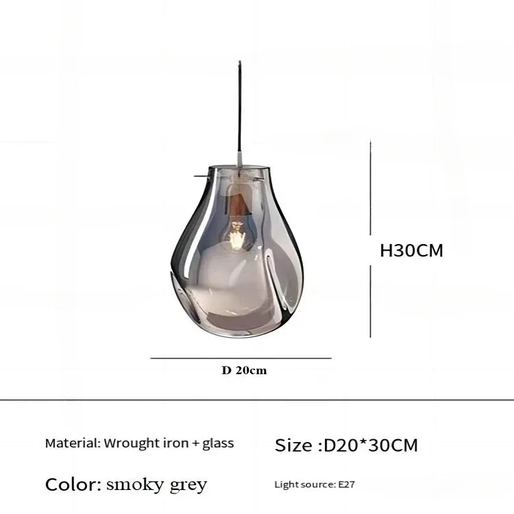 Afralia™ Colorful Modern Glass Chandelier LED Pendant Light for Dining Room