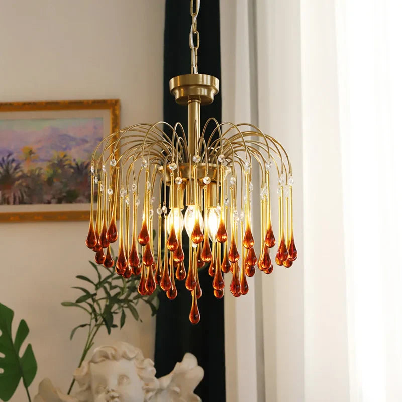 Afralia™ Crystal Chandeliers LED Ceiling Lamp Hanging Pendant Lights Luxury Room Decor