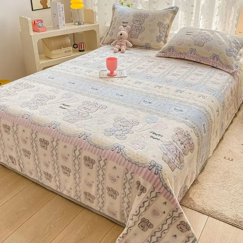 Afralia™ Cartoon Flannel Blanket: Cozy All-Season Sofa Cover & Bed Sheet