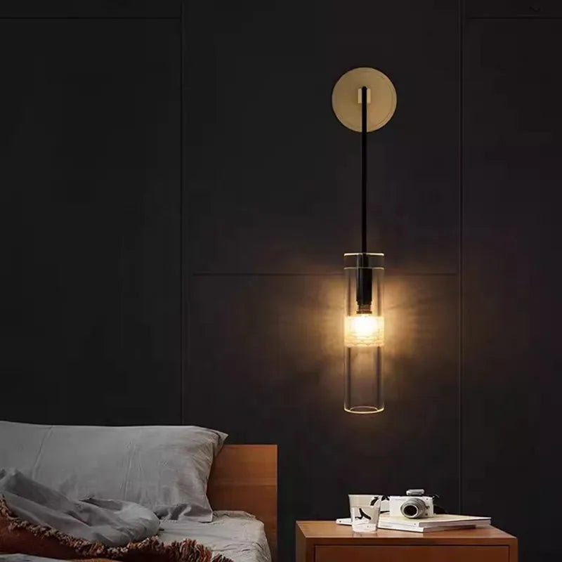 Afralia™ Golden Glass Wall Lamp: Luxury Post-modern Wall Sconces for Hotel Villa, Living Room, Aisle