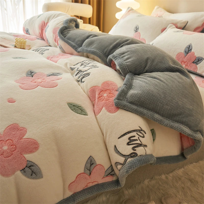 Afralia™ Dual-Layer Winter Velvet Duvet Cover - Soft & Warm Double-Sided Quilt Blanket