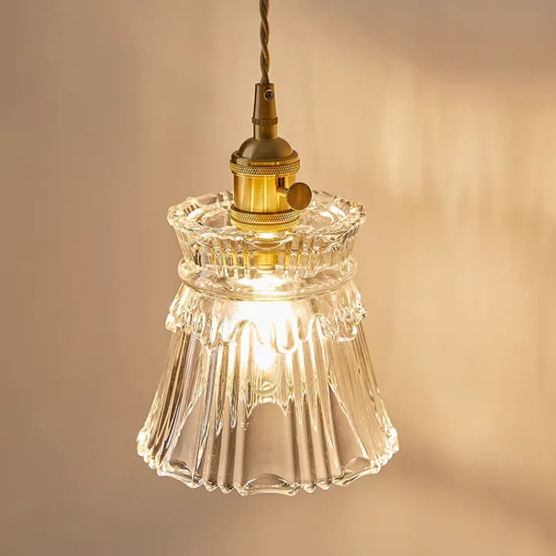 Afralia™ Clear Glass LED Wall Lamp Pull Chain Switch Modern Luxury Home Decor