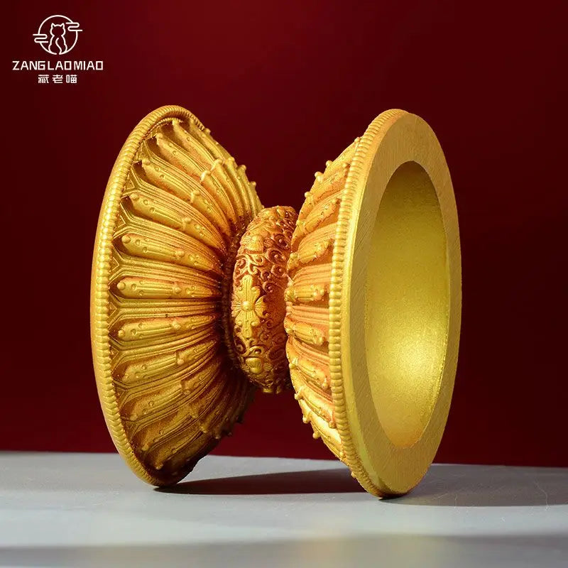 Afralia™ Resin Shakyamuni Buddha Handheld Carved Bowl, Eight Auspicious Household Mouni Bowl