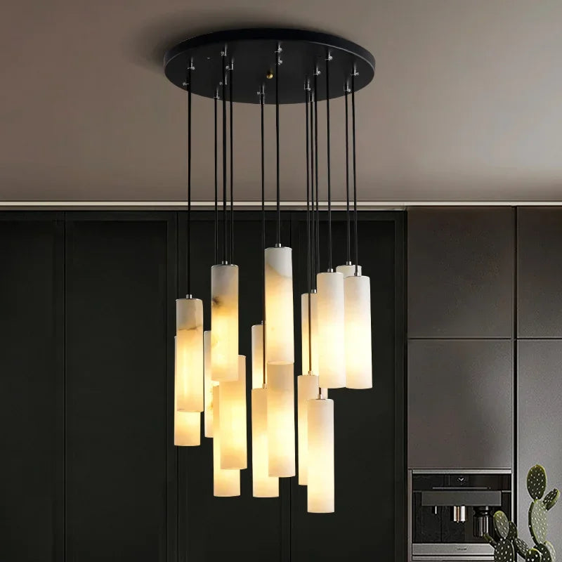 Afralia™ Nordic Marble Pendant Light | Adjustable Wire Loft Lamp