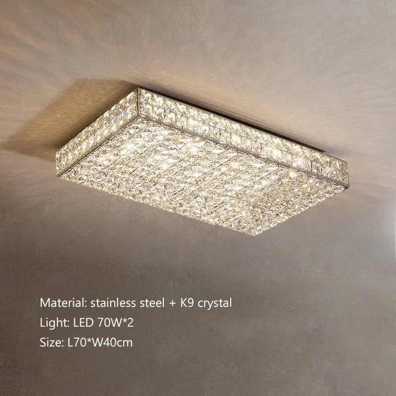 Afralia™ Crystal Led Ceiling Chandelier for Living Room Bedroom Interior Lighting