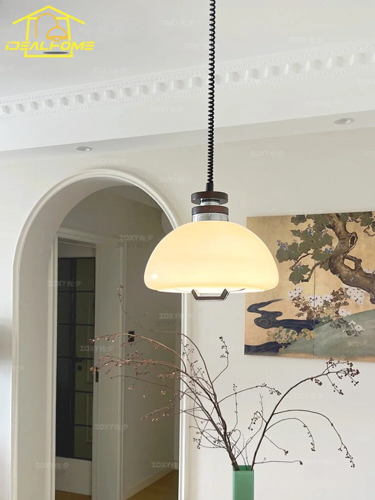 Afralia™ Cream Glass Pendant Lights LED E27, Medieval Bauhaus Design for Home Decor