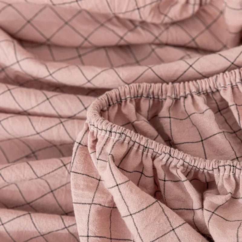 Afralia™ Cotton Fitted Sheet with Elastic Bands for Single Double King Queen Bed