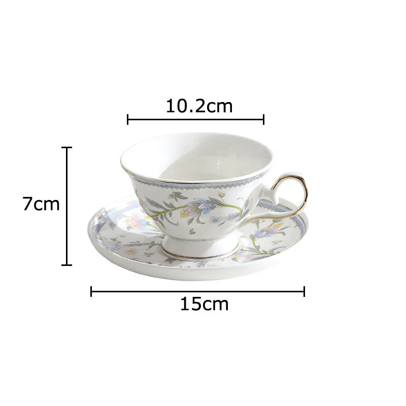 Afralia™ Lace Floral Ceramic Cup&saucer Set for Elegant Dining and Tea Time