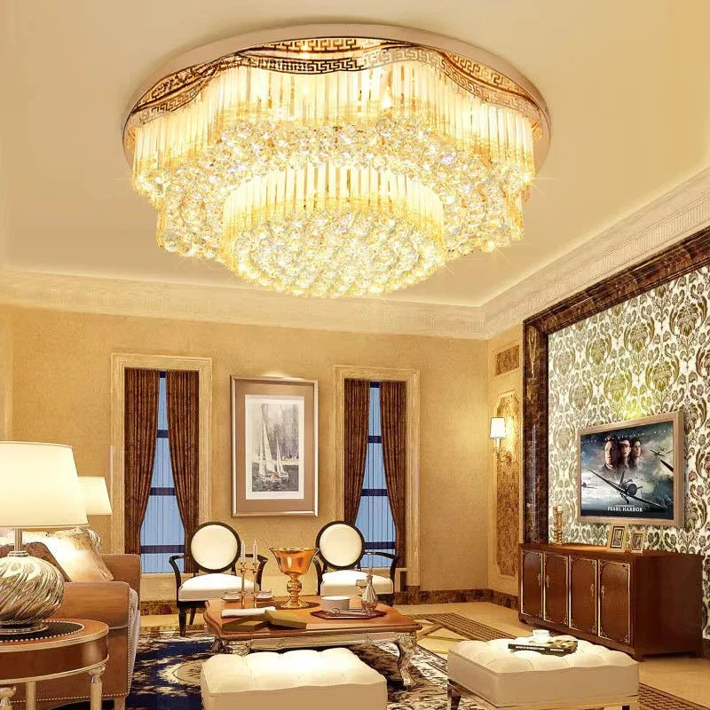 Afralia™ Modern Crystal Chandelier Ceiling Light for Living Dining Bedroom Home Lighting