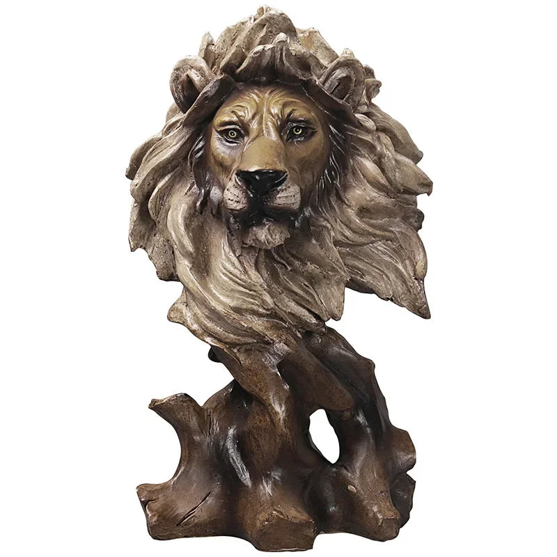 Afralia™ Animal Statue Collection: Eagle Wolf Lion Tiger Horse Desktop Artwork Decoration & Gift