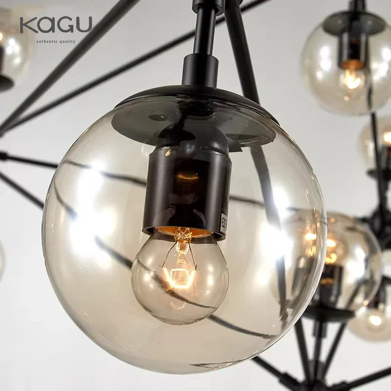 Afralia™ Glass Ball Chandelier Modern Minimalist Decor Lighting