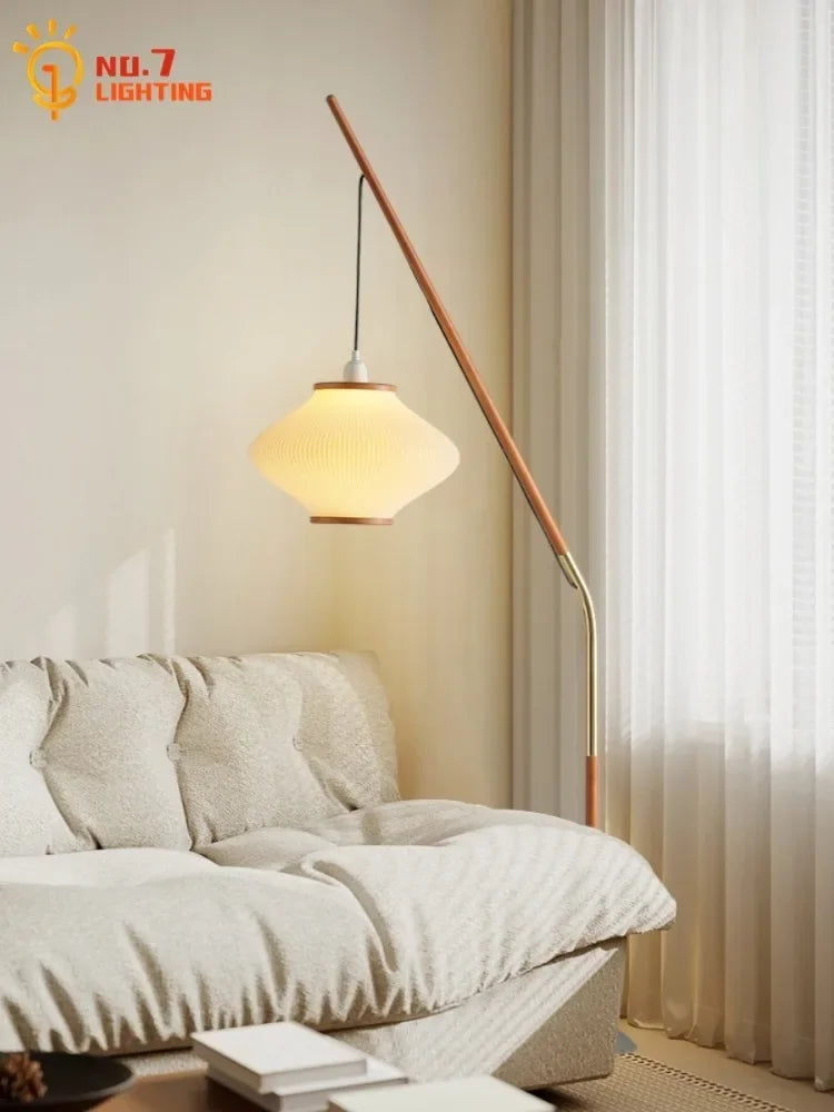 Afralia™ Cream Wind Acrylic Designer LED Floor Lamp for Living Room and Bedroom