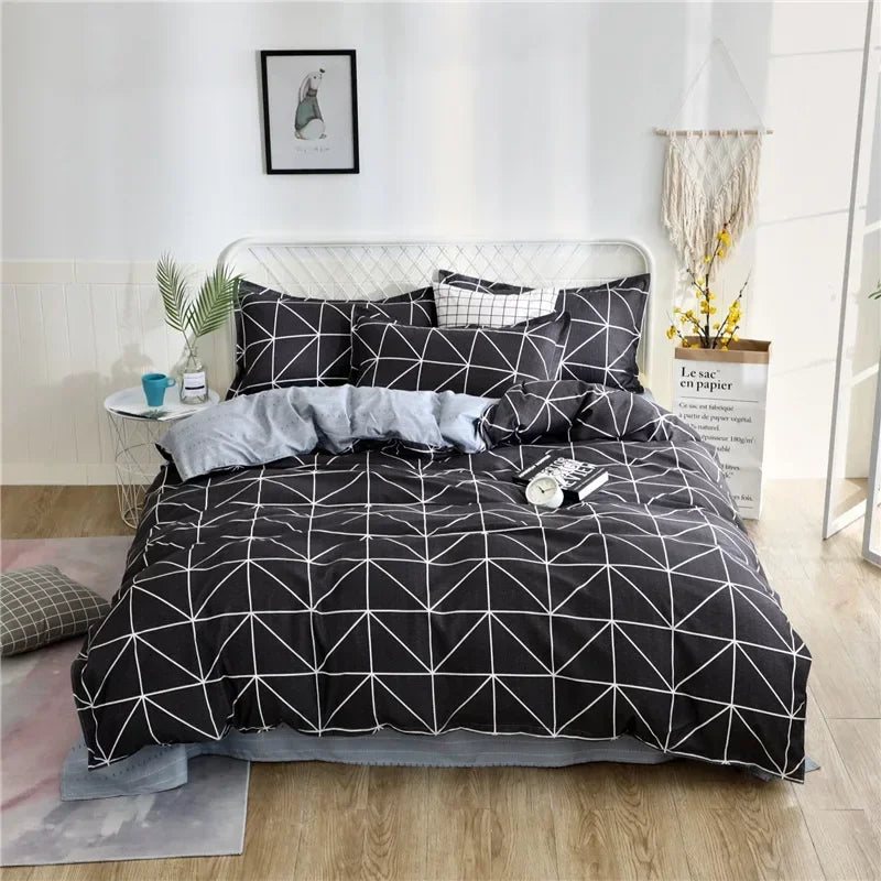 Afralia™ Printed Duvet Cover Set King Size: Lovely, Single Double Blanket Comforter & Pillowcase