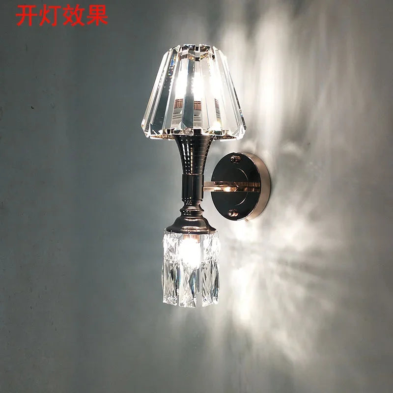Afralia™ K9 Crystal Wall Lamp for Living Room and Bedroom Atmospheric Lighting