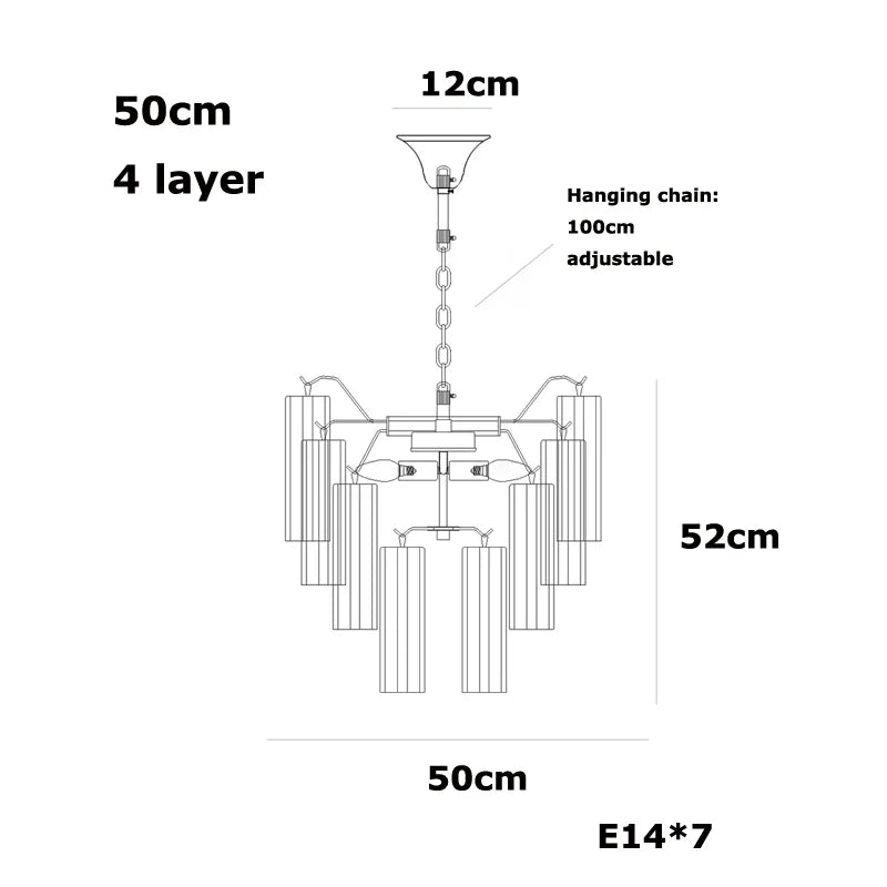 Afralia™ Glass Column Chandelier: Trendy French Design in Blue Pink Green for Dining Room.
