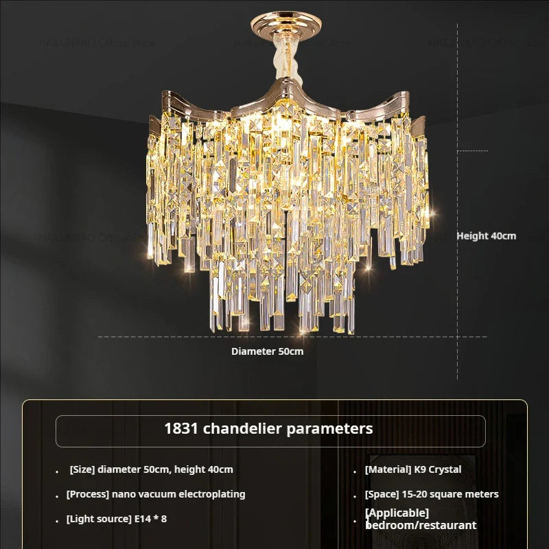 Afralia™ Tassel Crystal Chandelier: Postmodern Luxury Lamp for Living Room, Bedroom, and Restaurant