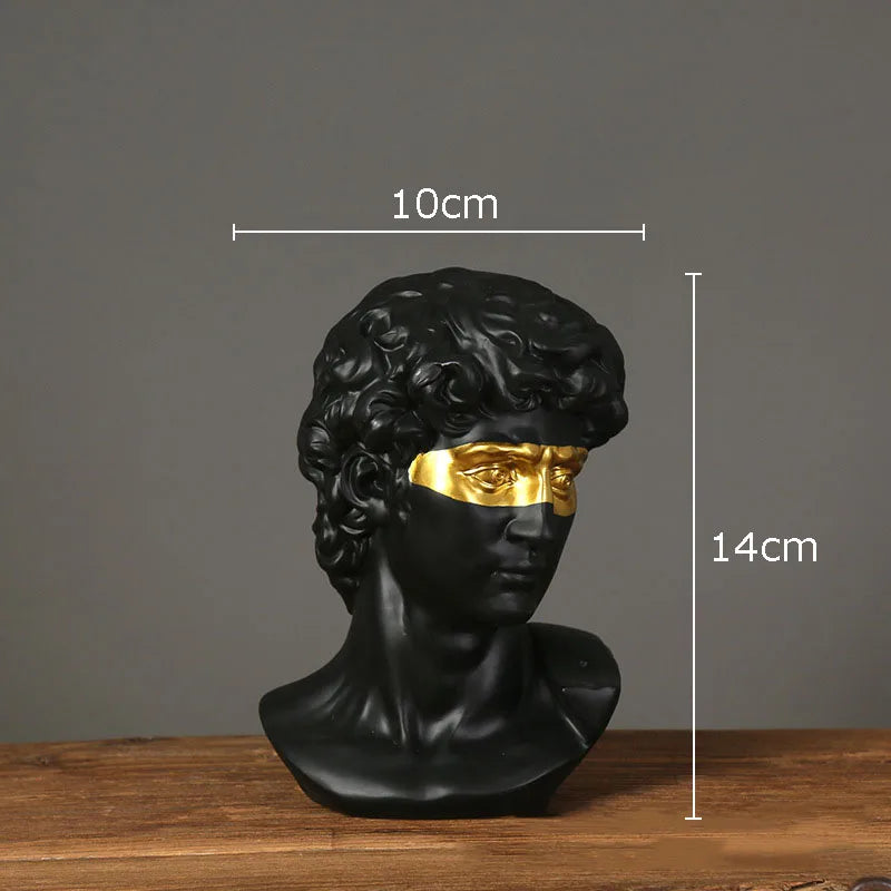 Afralia™ Gold David Statue Resin Sculpture Artwork Ornament for Living Room