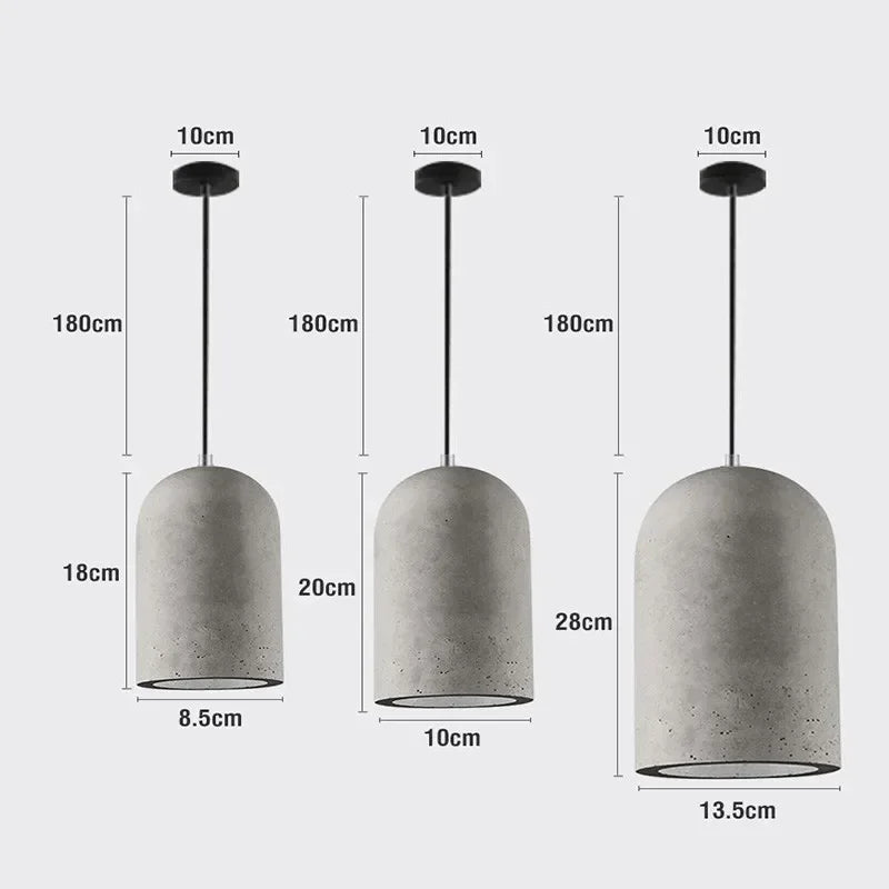 Afralia™ Rustic Cement Pendant Light - Industrial Kitchen Dining Room Fixture