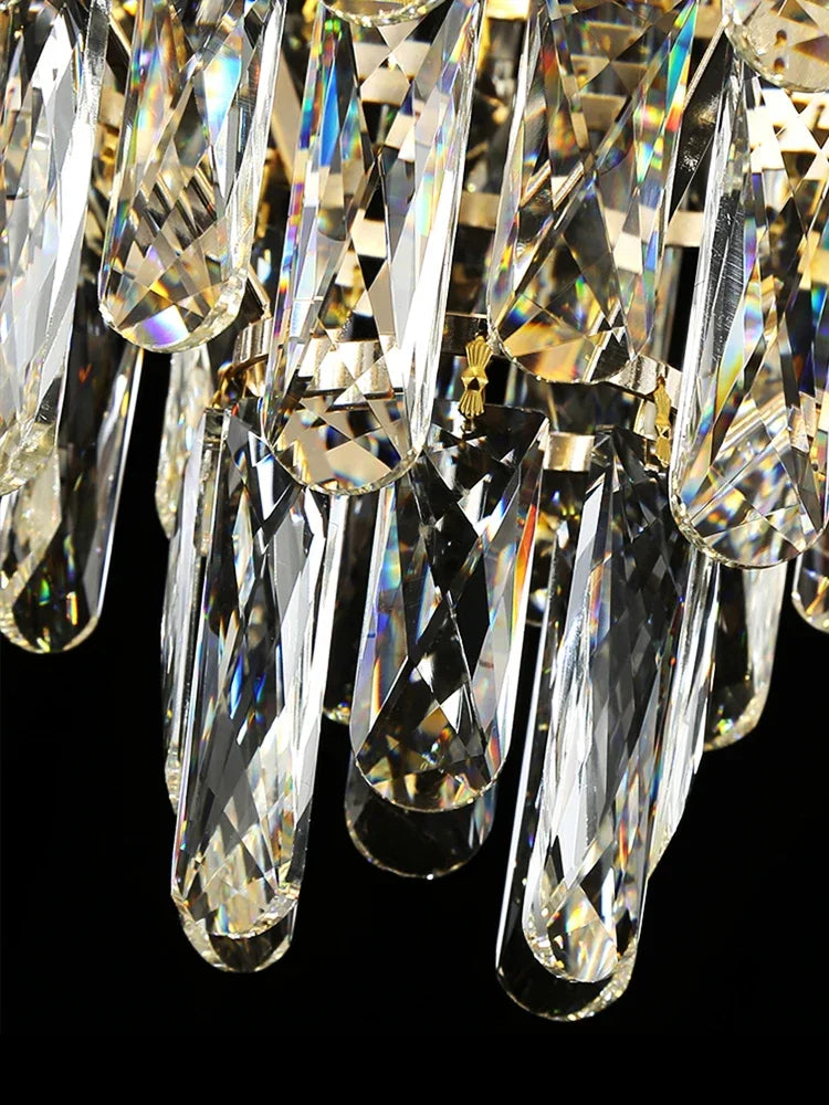 Afralia™ Gold LED Crystal Chandelier Modern Luxury Lighting for Living Room