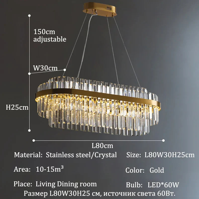 Afralia™ Luxury LED Crystal Chandeliers for Living Dining Room Decor - Modern Home Lighting