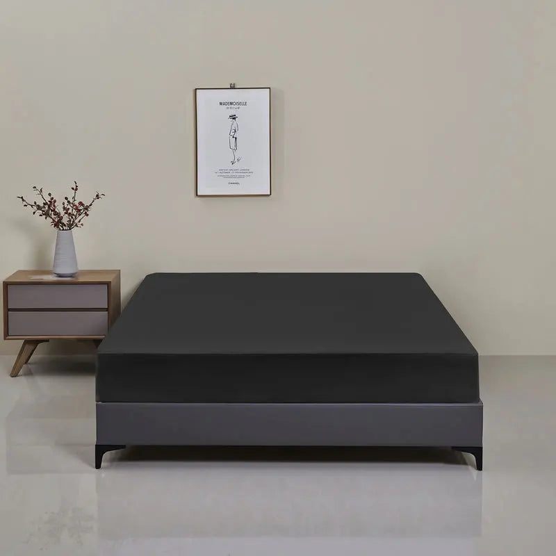 Afralia™ Waterproof Brushed Bedsheet, Solid Color Single Bed Cover with Elastic Band