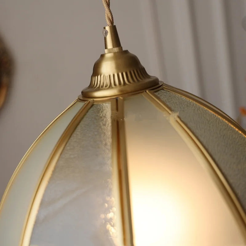 Afralia™ Antique Glass LED Pendant Lamp, Adjustable Loft Kitchen Light Fixture