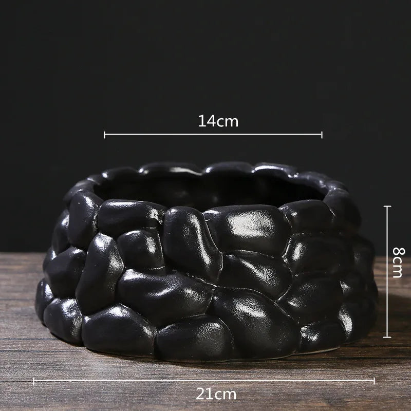 Afralia™ Chinese Style Ceramic Flowerpot Vase Bonsai Floral Decor Jianshan Tool Home Arrangement