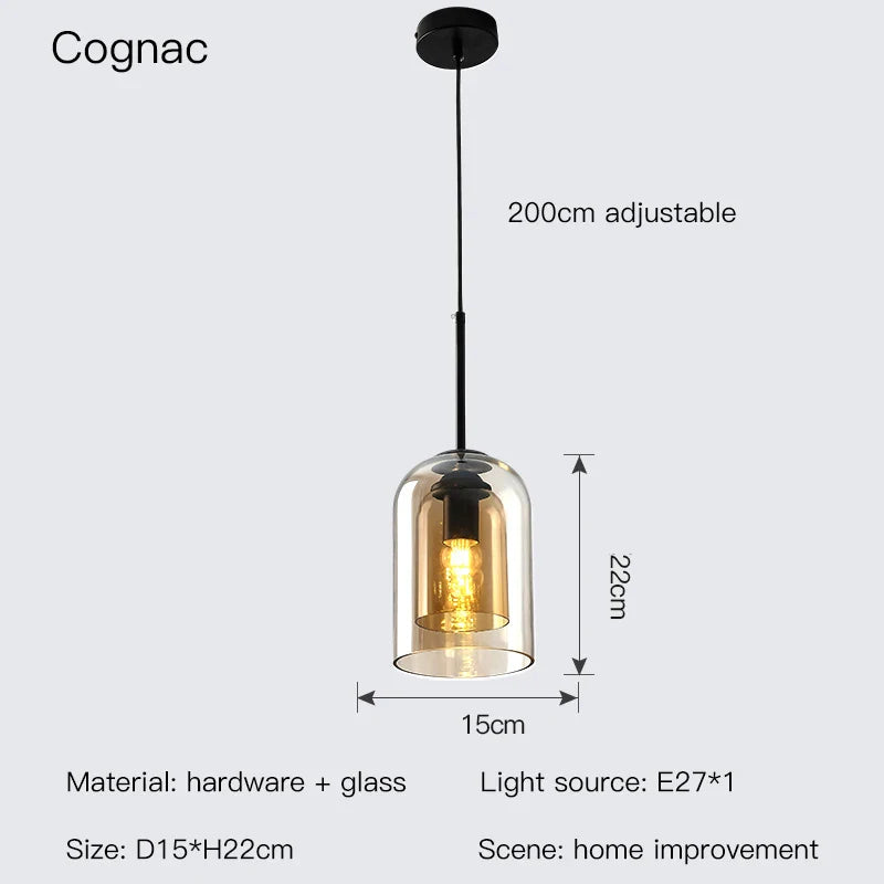 Afralia™ Smoke Grey Glass Chandelier for Living room Bedroom Kitchen Coffee Shop Light