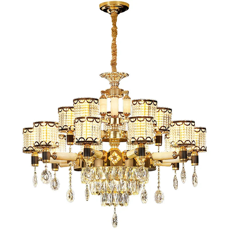 Afralia™ Luxury Crystal Chandelier Dining Living Room Bedroom Pendant Lamp