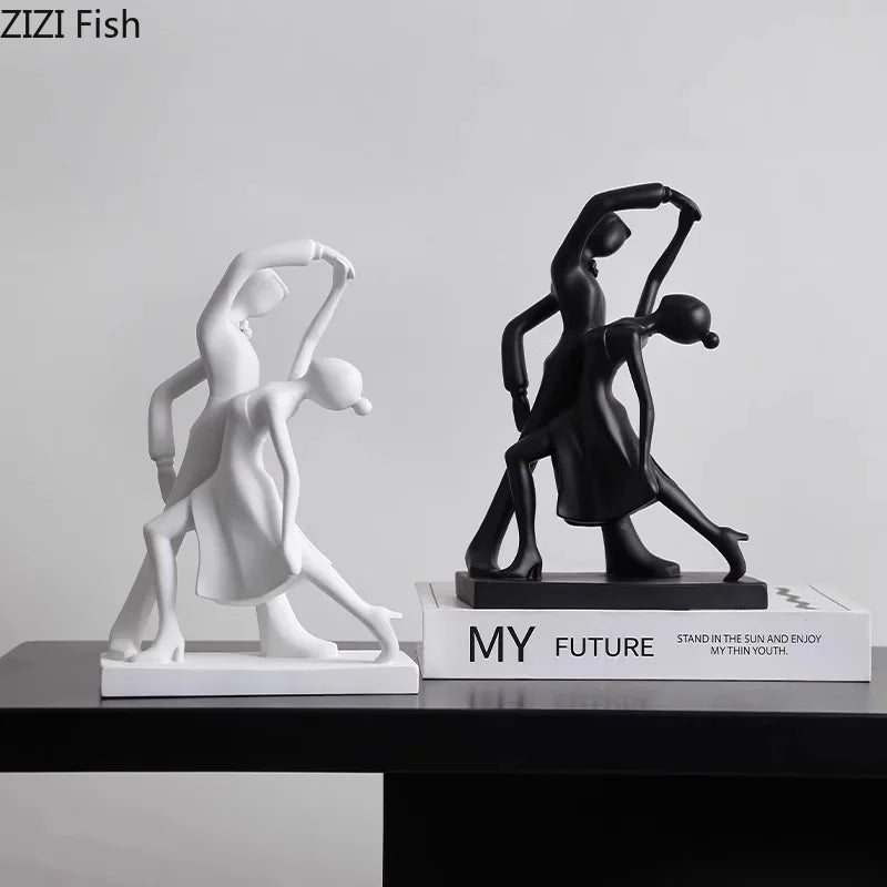 Afralia™ Abstract Resin Sculpture Modern Desk Decoration Minimalist Figures Ornaments