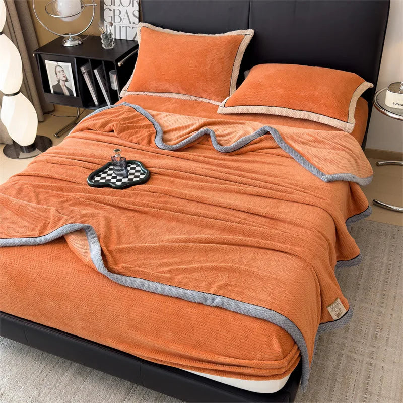 Afralia™ Carved Velvet Blanket: Soft, Warm Sofa Throw for Autumn & Winter