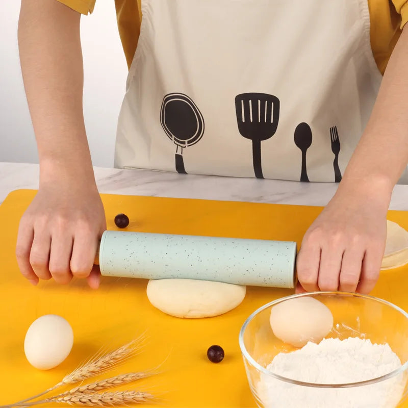Afralia™ Silicone Rolling Pin with Wooden Handle - Non-stick Baking Tool